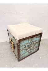 Pulaski Tufted Blue Crate Storage Ottoman