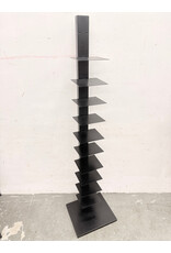 Freestanding Black Metal Spine Bookshelf, 11 Tiers