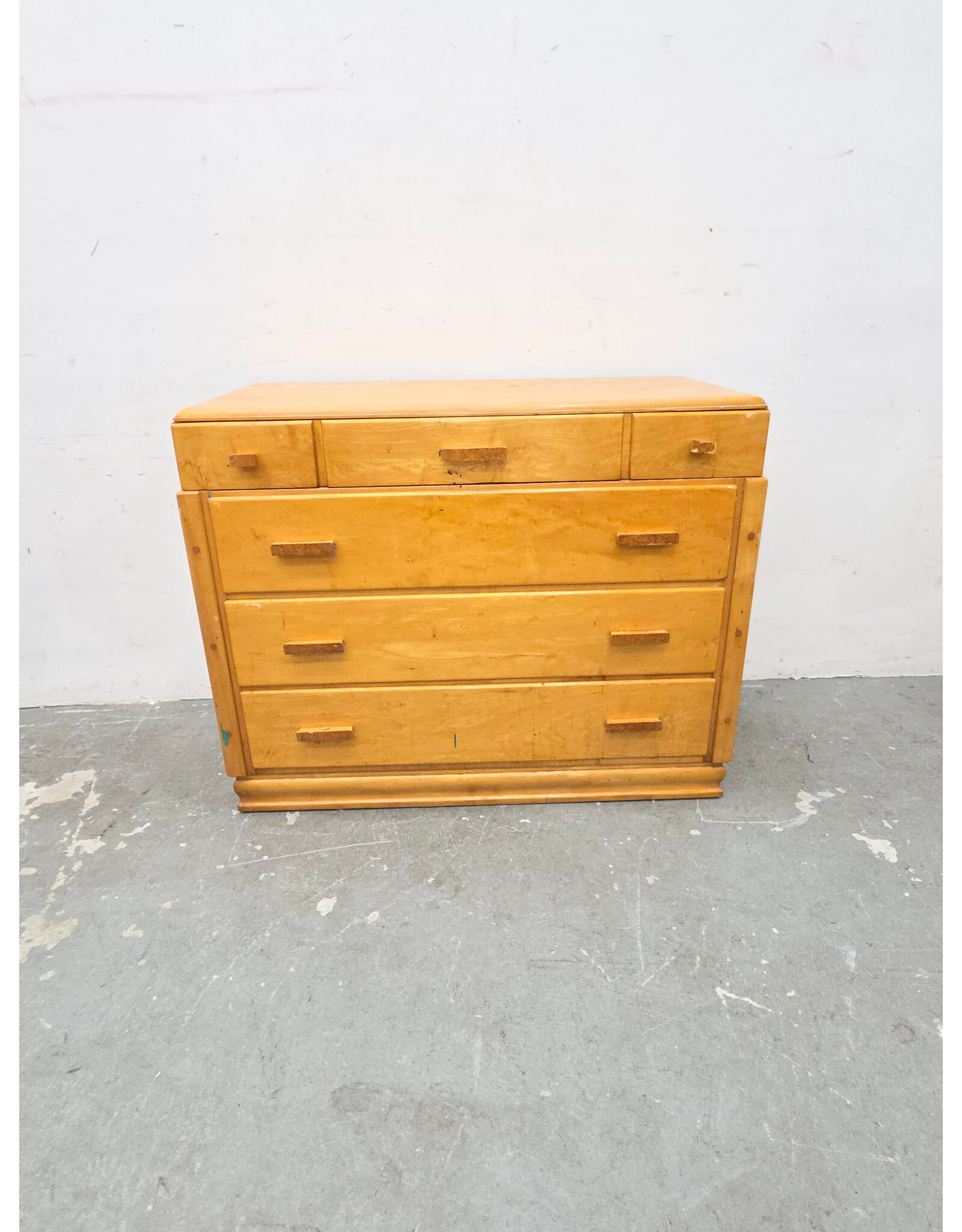 Vintage Mid-Century Golden Oak Chest of Drawers