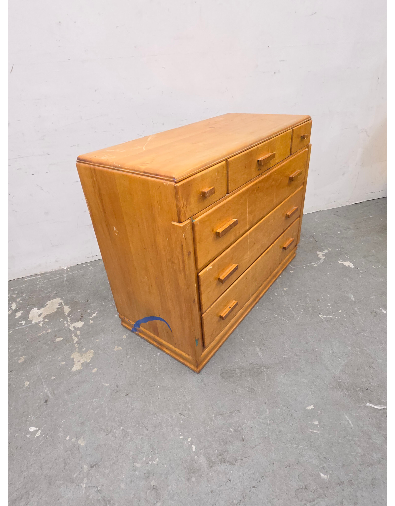 Vintage Mid-Century Golden Oak Chest of Drawers