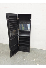Black Wall-Mounted Jewelry Armoire Cabinet