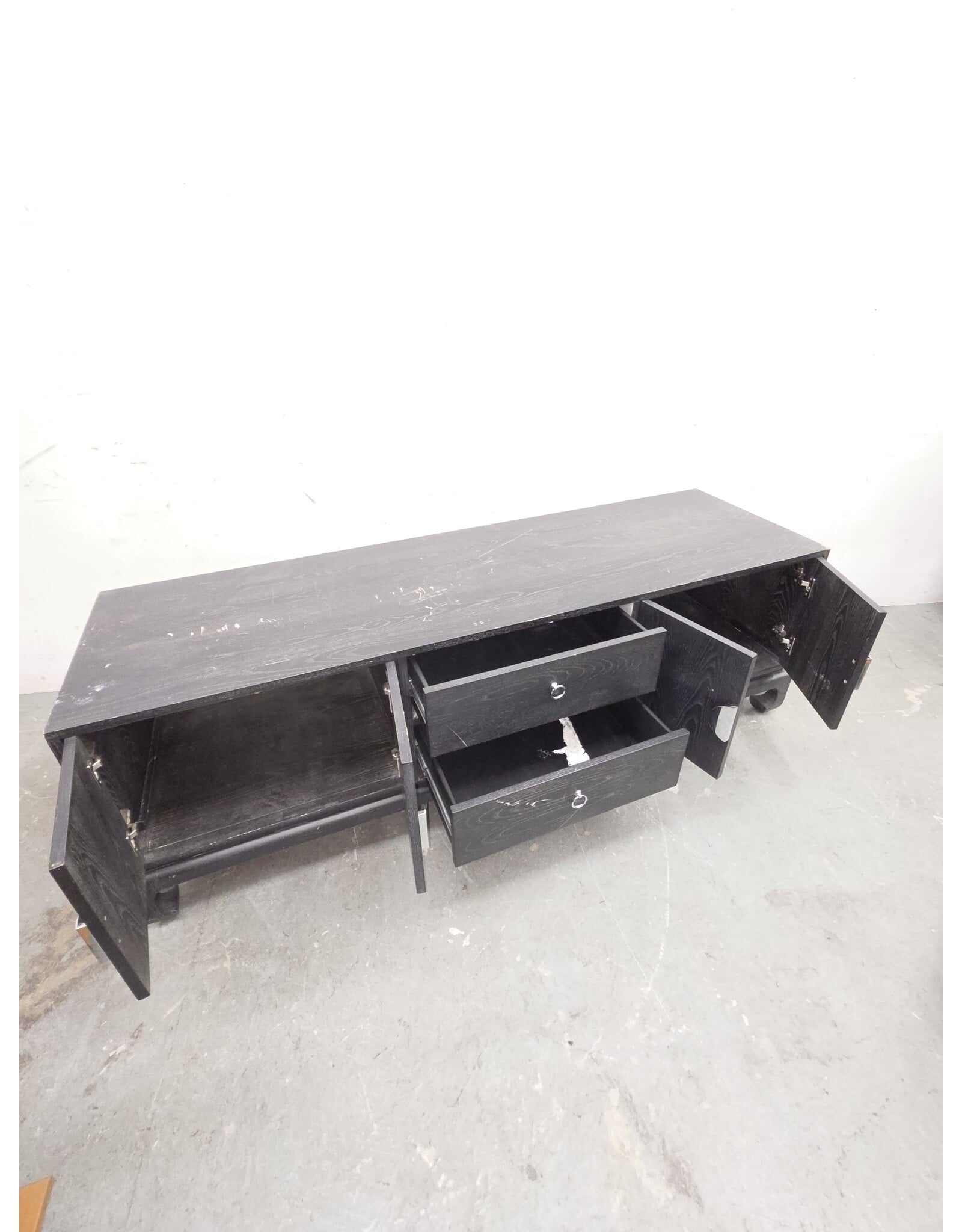 Black Wooden Media Console