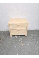 Vintage 2-Drawer Pencil Reed & Split-Reed Rattan Nightstand
