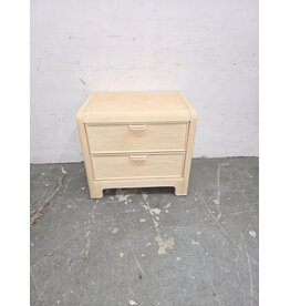 Vintage 2-Drawer Pencil Reed & Split-Reed Rattan Nightstand