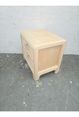 Vintage 2-Drawer Pencil Reed & Split-Reed Rattan Nightstand