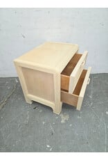 Vintage 2-Drawer Pencil Reed & Split-Reed Rattan Nightstand