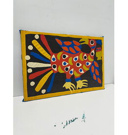Vintage African Bird Textile Wall Hanging