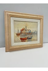 Two Little Boats, framed painting on canvas, sgnd lower right