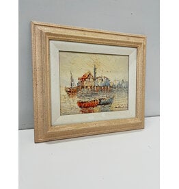 Two Little Boats, framed painting on canvas, sgnd lower right