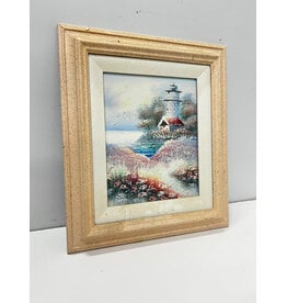 Little Lighthouse, framed painting on canvas, sgnd Nathan