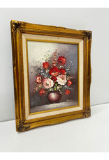 Pink Bouquet, framed painting on canvas, sgnd Alberte