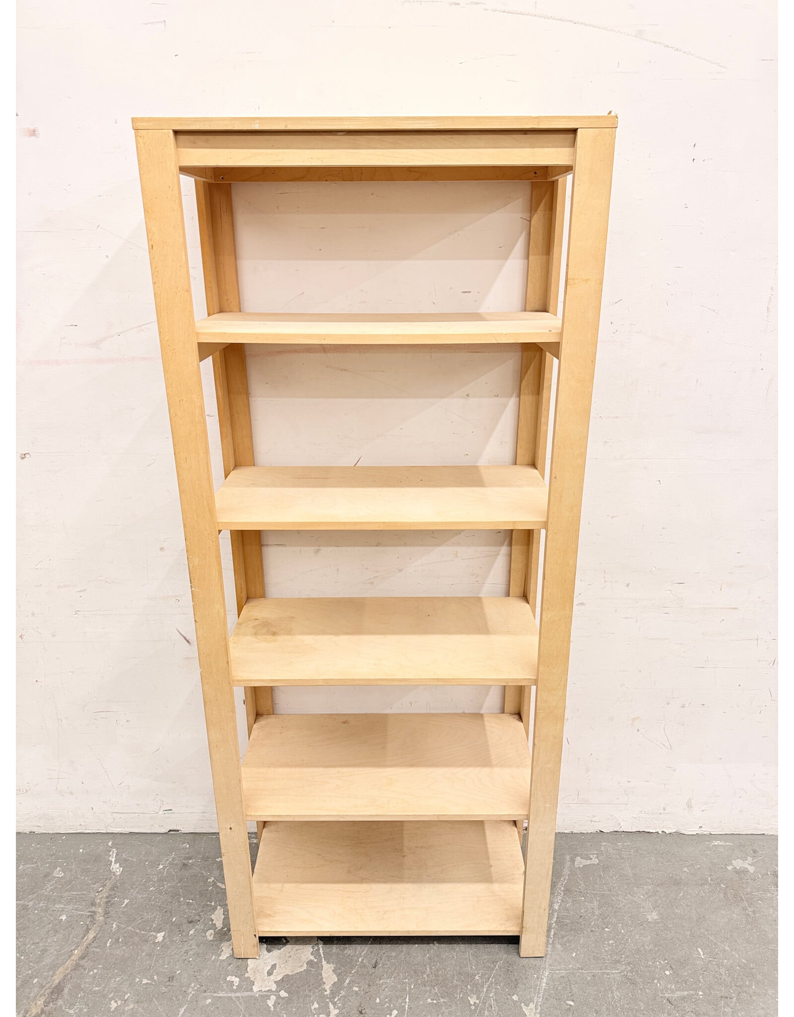 Open-Frame Light Wood 5-Tier Etagere Bookcase