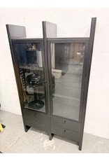 Black-Finished Double-Bay Glass-Door Display