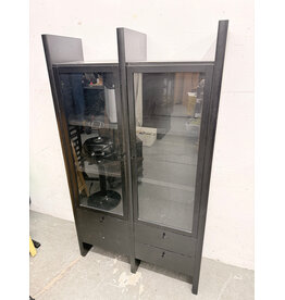 Black-Finished Double-Bay Glass-Door Display