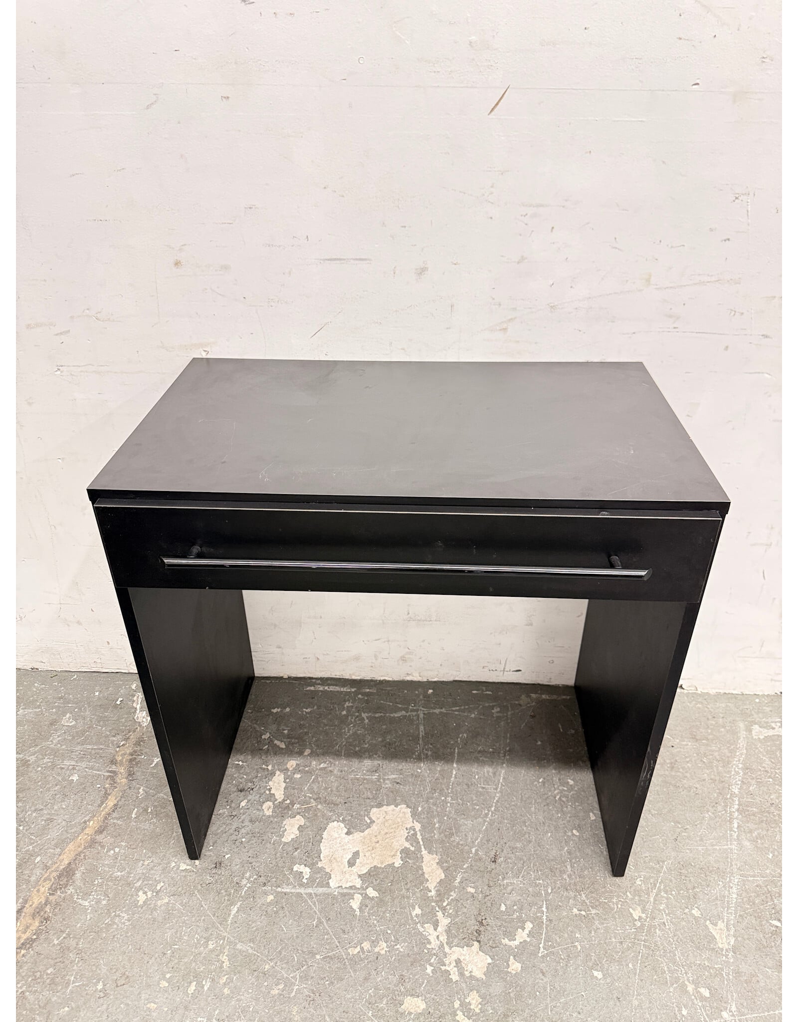 Black Modern Single-Drawer Writing Desk