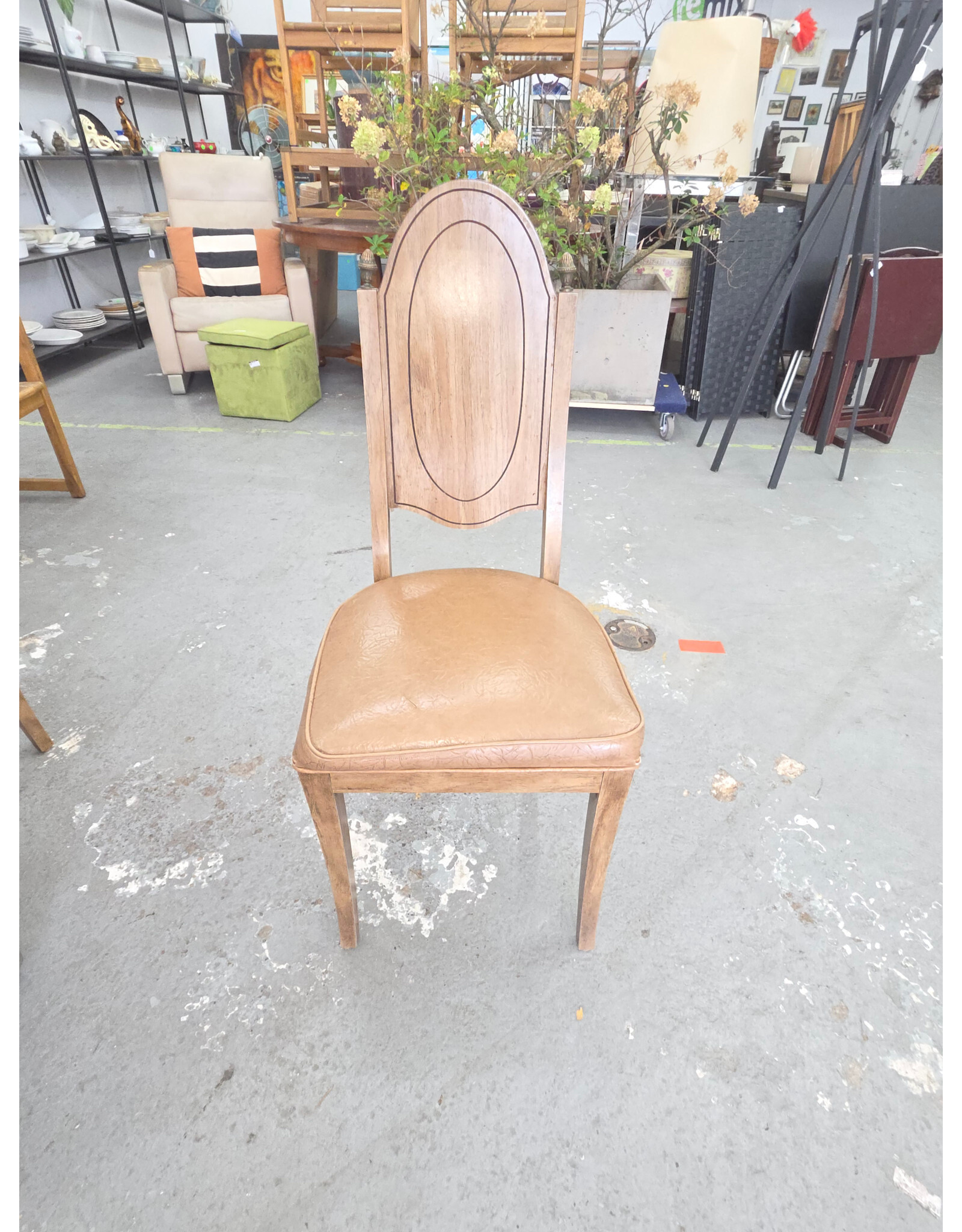 Dining Chair with Unique Oval Wood Panel Back by Progressive Table & Chair Co.