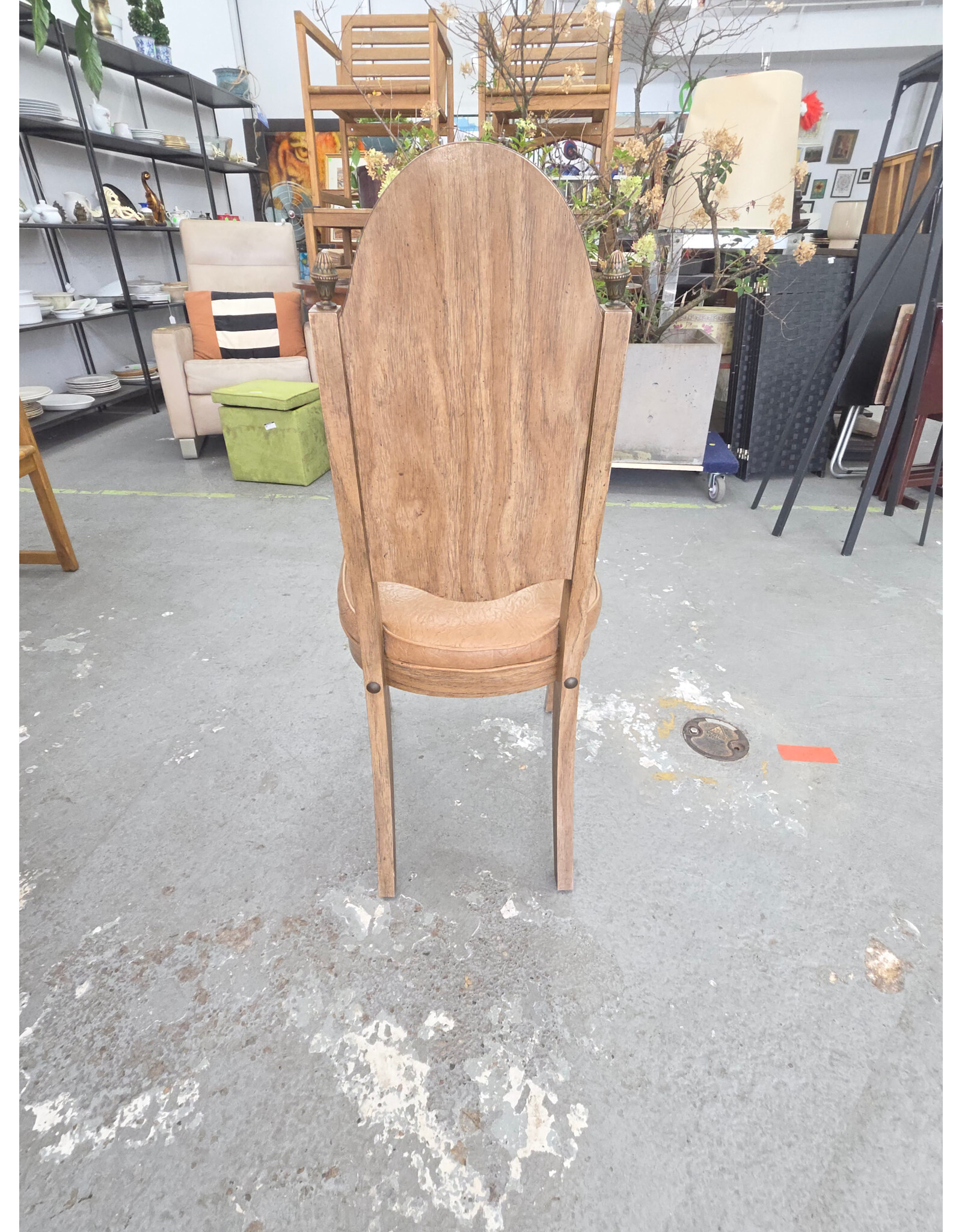 Dining Chair with Unique Oval Wood Panel Back by Progressive Table & Chair Co.