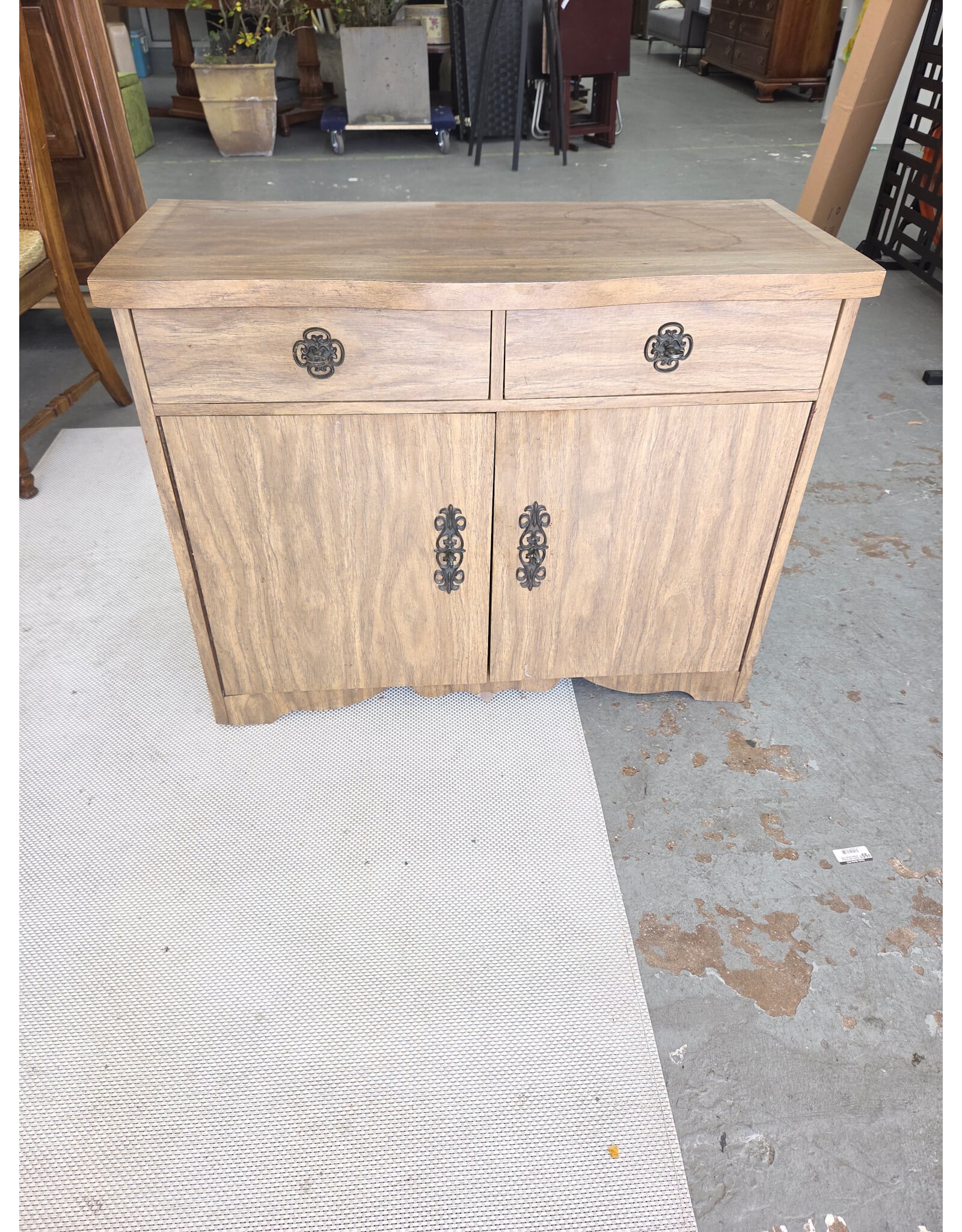 Two-Piece Vintage Hutch Armoire System