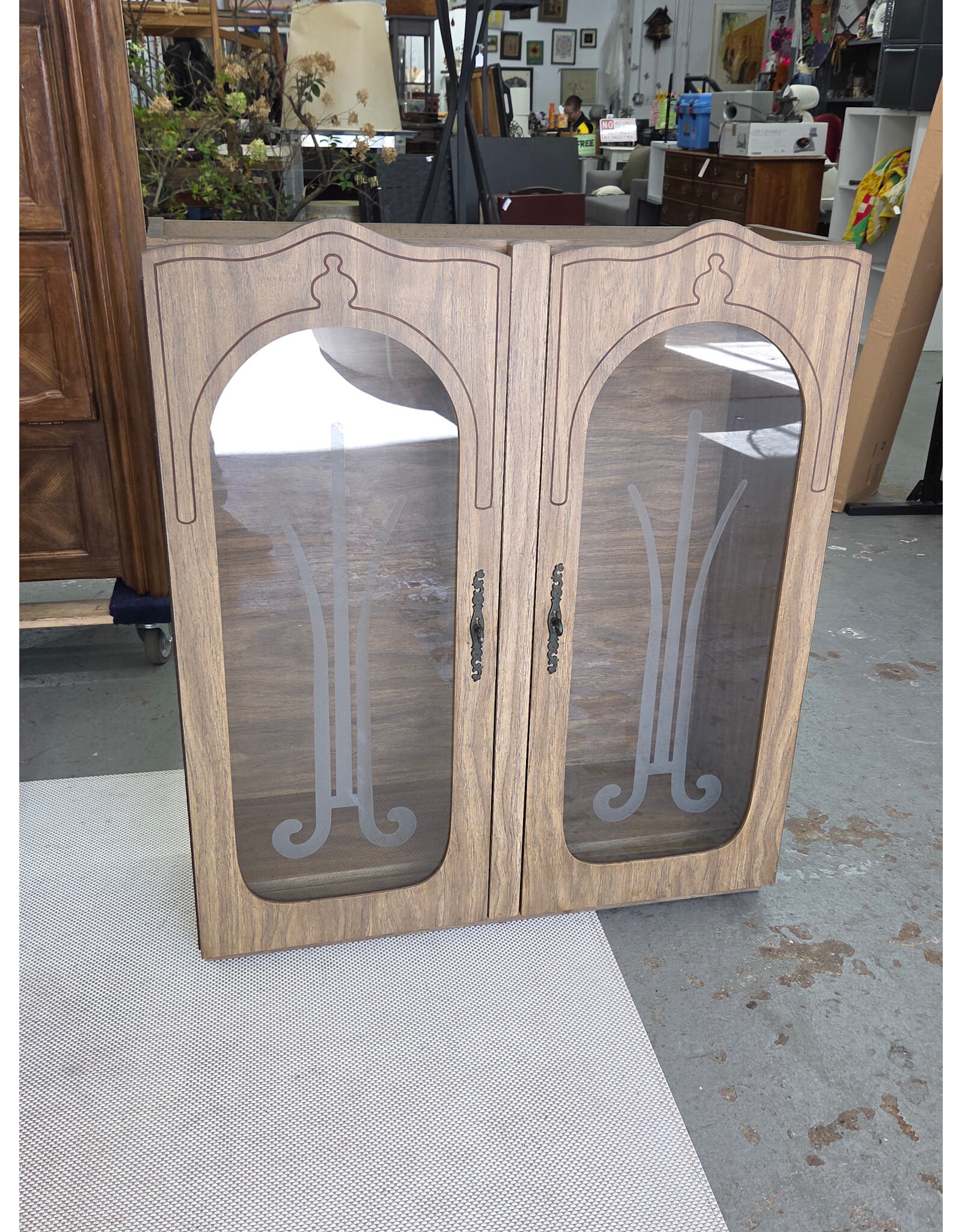 Two-Piece Vintage Hutch Armoire System