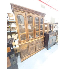 Vintage Wooden China Cabinet with Wooden Buffet