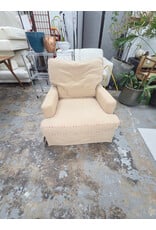 Slipcovered Armchair with Contrasting Patterned Piping by Crate & Barrel