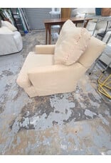 Slipcovered Armchair with Contrasting Patterned Piping by Crate & Barrel