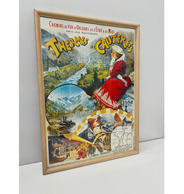 Vintage style "Thermes de Cauteretes" by Maurice Pallandre, framed poster