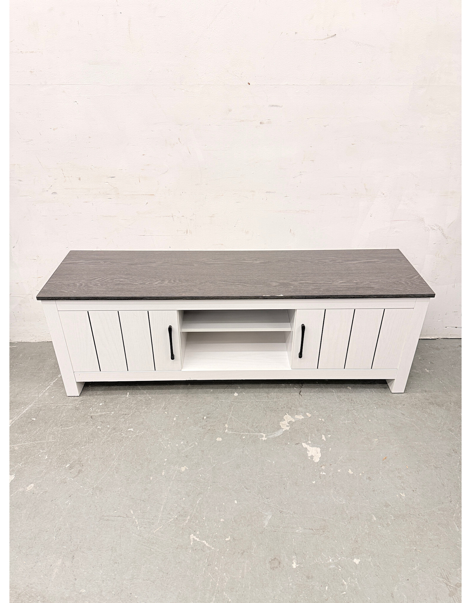 Farmhouse-Style Wooden Media Console