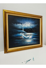 Nighttime Shores, framed painting on canvas