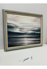 Ocean Crashes, framed painting on canvas
