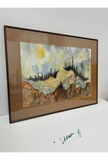 North Woods Fantasy, framed mixed media, signed Owen
