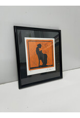 Framed silhouette print, signed AJR, 14/120