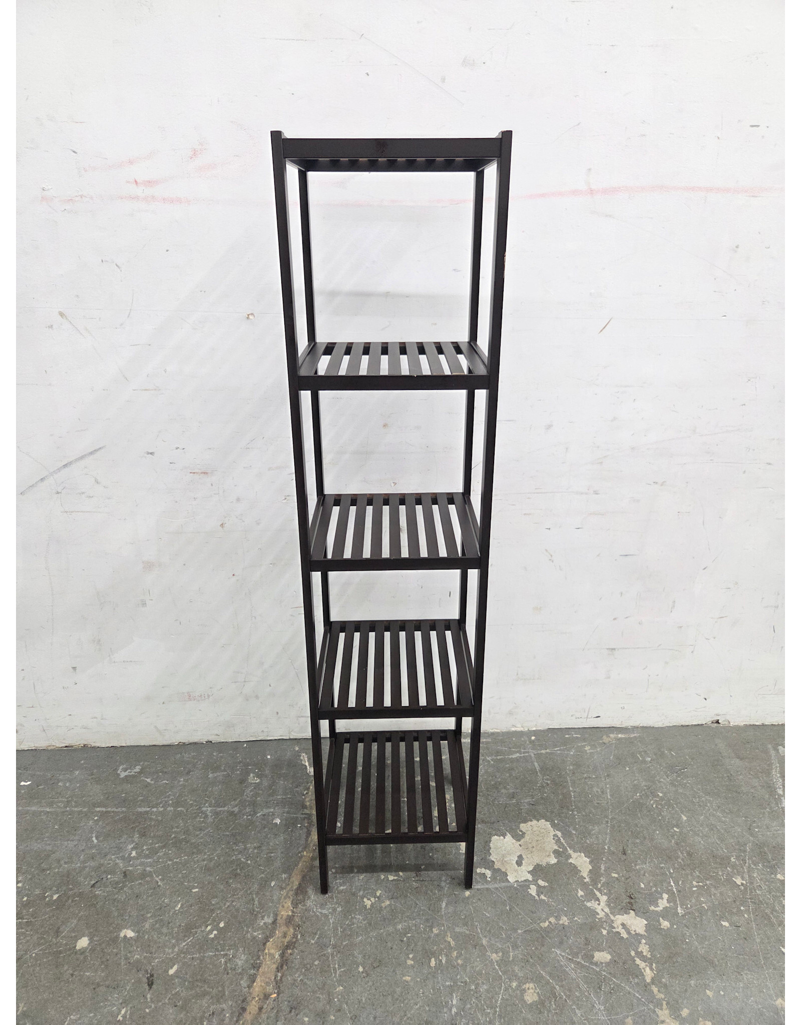 Wooden Slatted 5-tier Storage Shelf