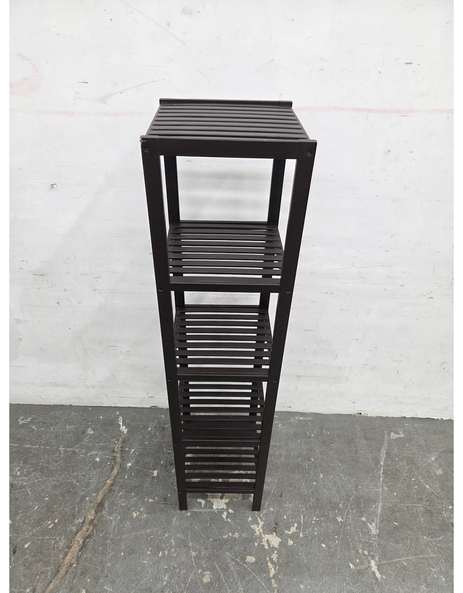 Wooden Slatted 5-tier Storage Shelf