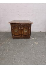 Vintage Wooden Nightstand with Two-Door Cabinet