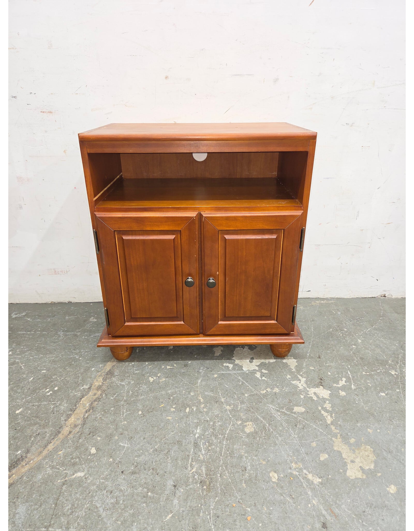 TV Storage Cabinet with Open Upper Shelf