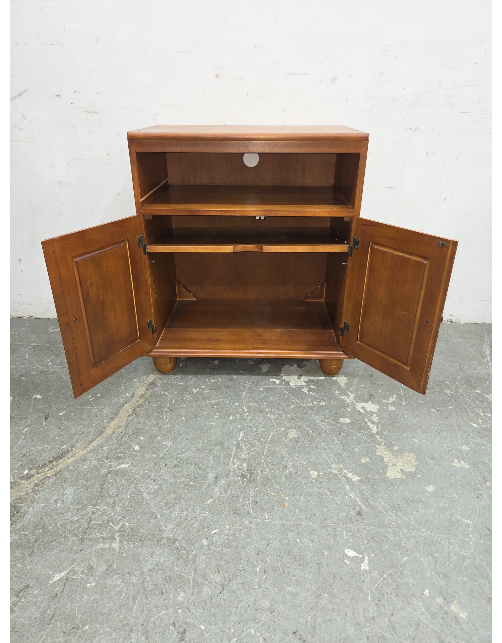 TV Storage Cabinet with Open Upper Shelf