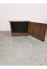 Vintage Wooden Nightstand with Two-Door Cabinet