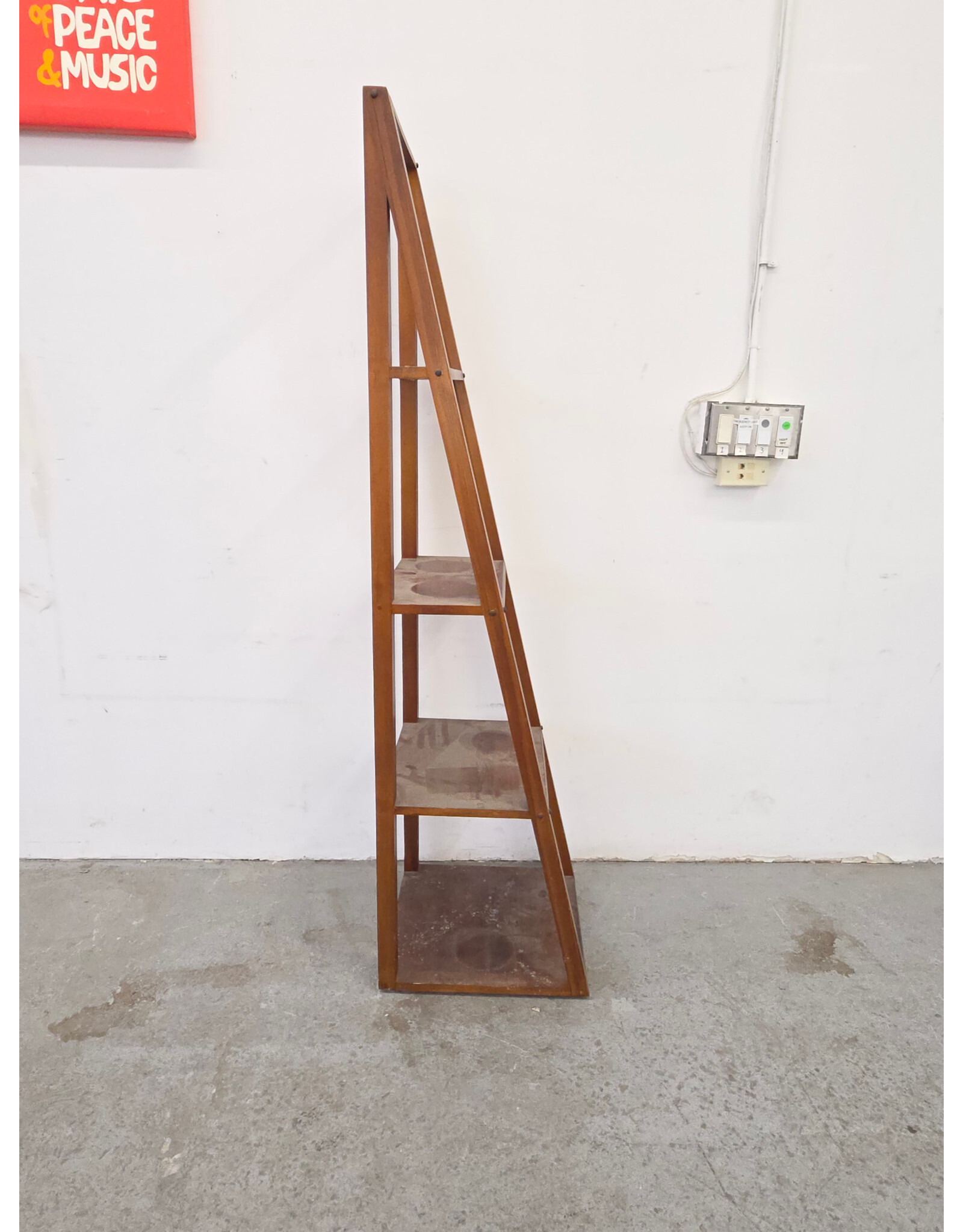 Tall Narrow Wooden Open-Shelf Bookcase With Five-Tier Modular