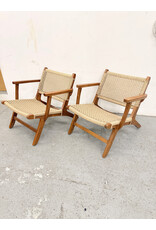 Calava Teak Wood & Rattan Outdoor Lounge Chair by SohoConcept
