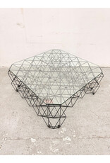 Geometric Sculptural Base, Glass Top Coffee Table From The Source