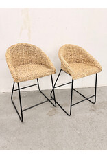 Natural Woven Bucket Counter Stool