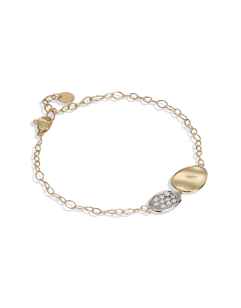 MARCO BICEGO Lunaria Collection 18K Yellow Gold and Diamond Double Leaf Bracelet