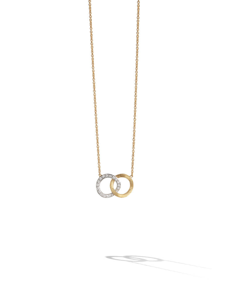 MARCO BICEGO Jaipur Collection 18K Yellow and White Gold Diamond Circle Link Pendant