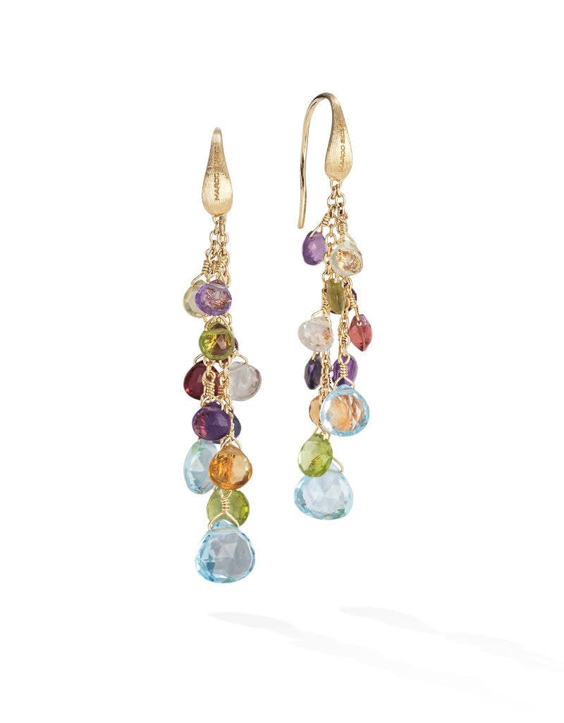 Marco Bicego Paradise Collection 18K Yellow Gold Mixed Gemstone Multi Strand Earrings