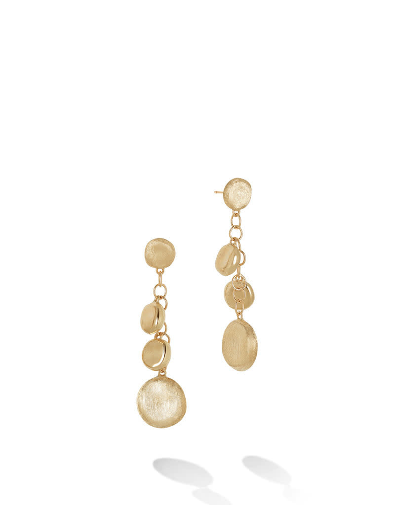 MARCO BICEGO Jaipur Collection 18K Yellow Gold Engraved and Polished Charm Drop Earrings