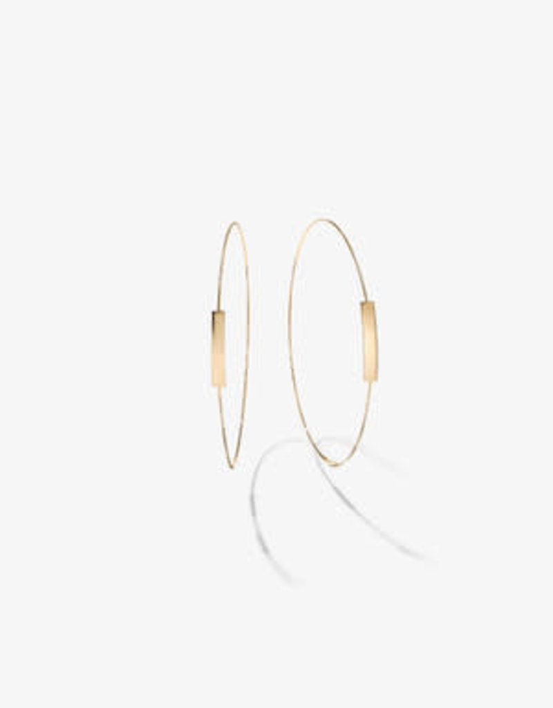 Lana Small Flat Diamond Hoop Earrings White Gold