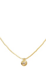 GURHAN DROPLET GOLD PENDANT NECKLACE, 8MM ROUND, WITH DIAMOND