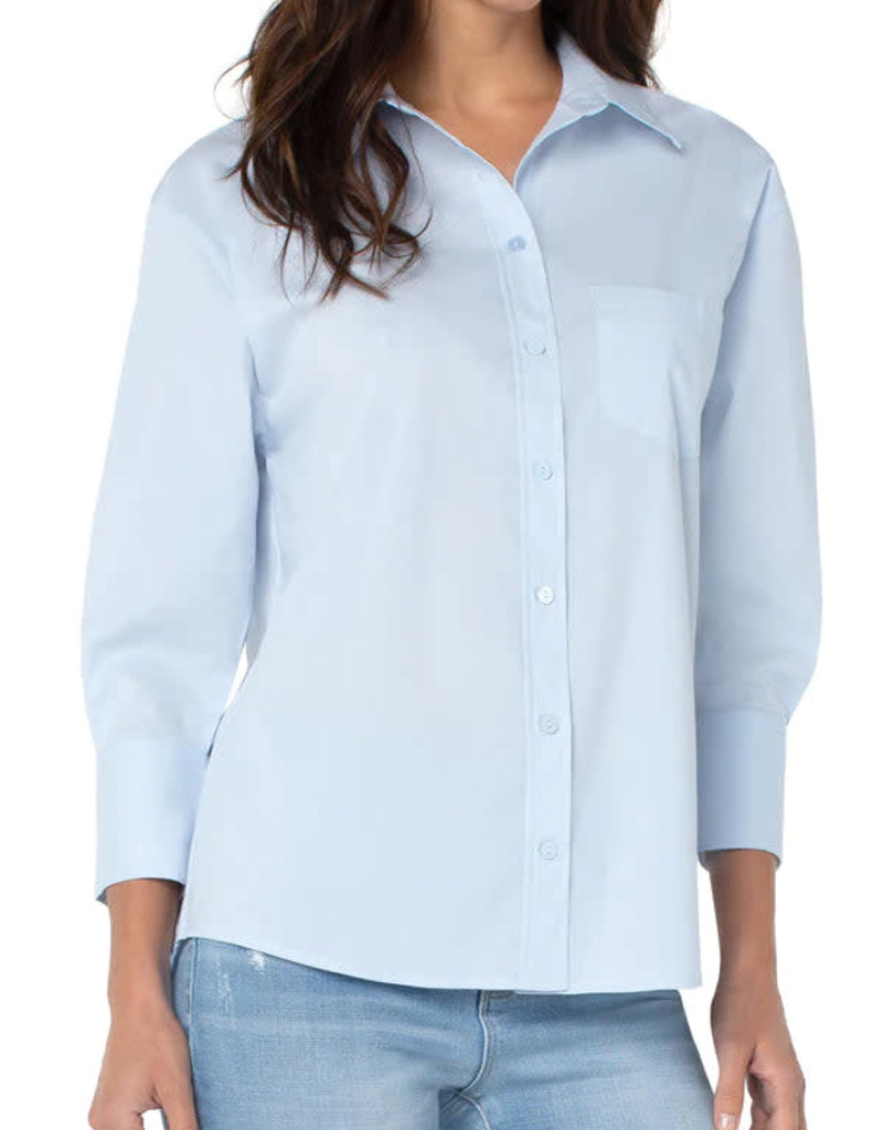 Liverpool Los Angeles Oversized Classic Button Down Blouse