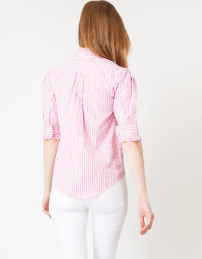 ANN MASHBURN Elbow-Sleeve Frill Shirt